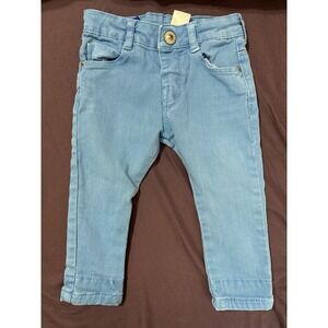 Zara Baby Boy 6-9M Blue Jeans‎ Adjustable Waist Skinny